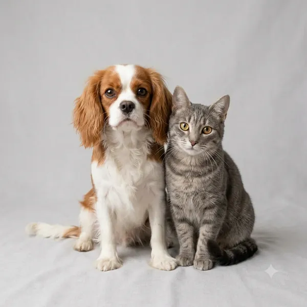 Perro, gato y conejo