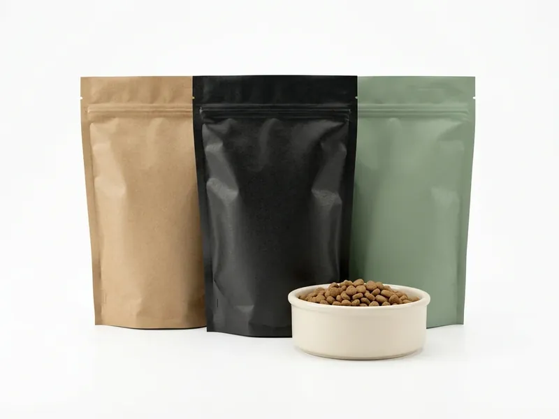 Bolsa de alimento balanceado con bowl de kibble